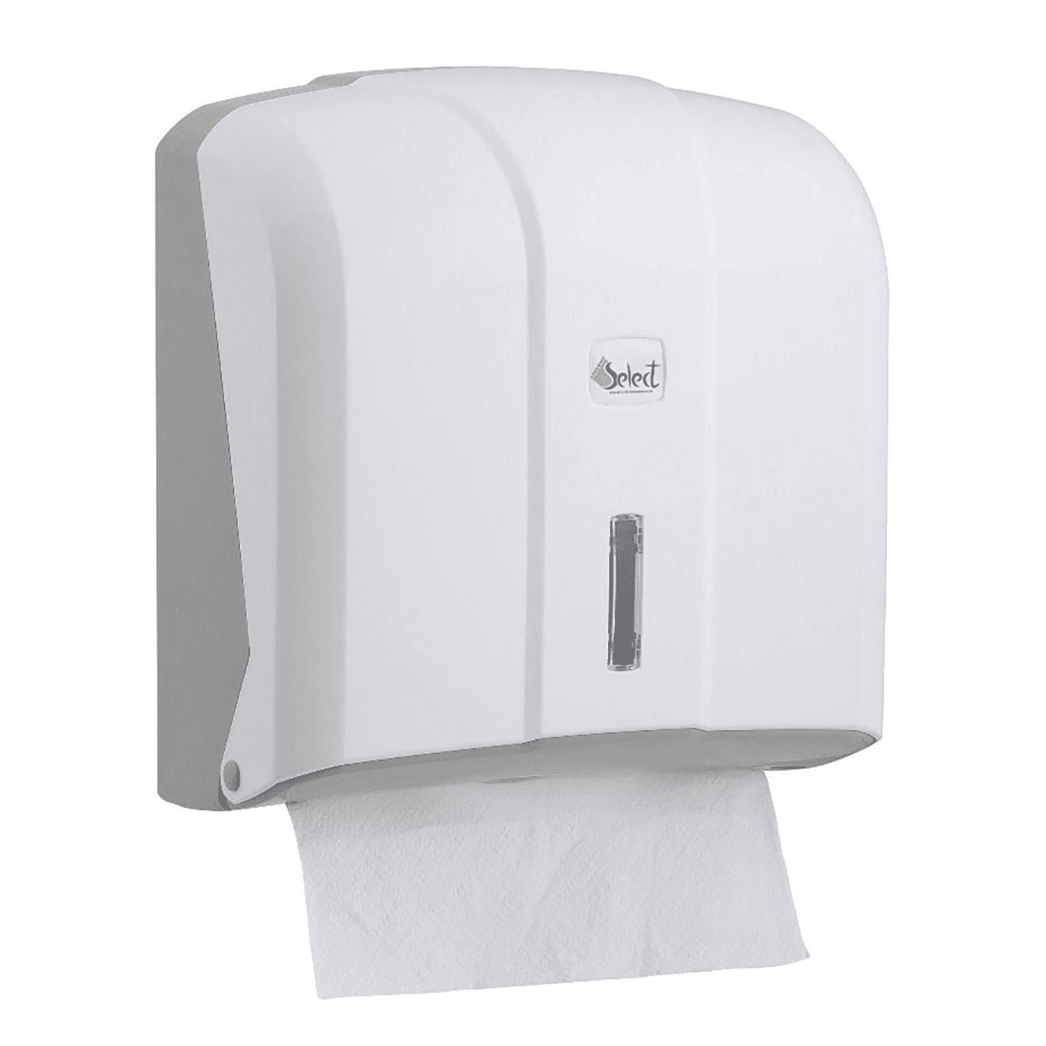 Interleaved Folded Toilet Tissue Dispenser White