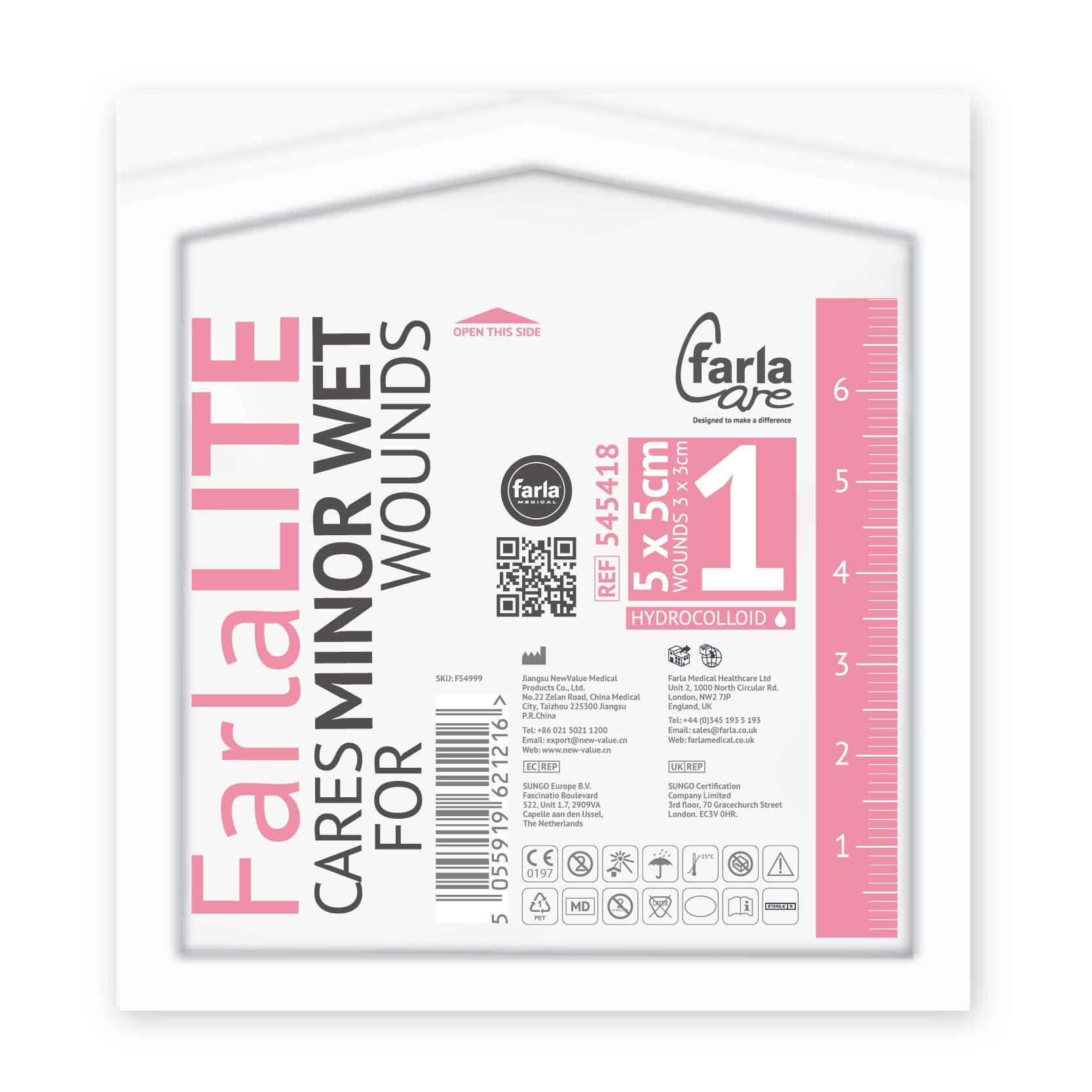 FarlaLITE Hydrocolloid Dressing including Border