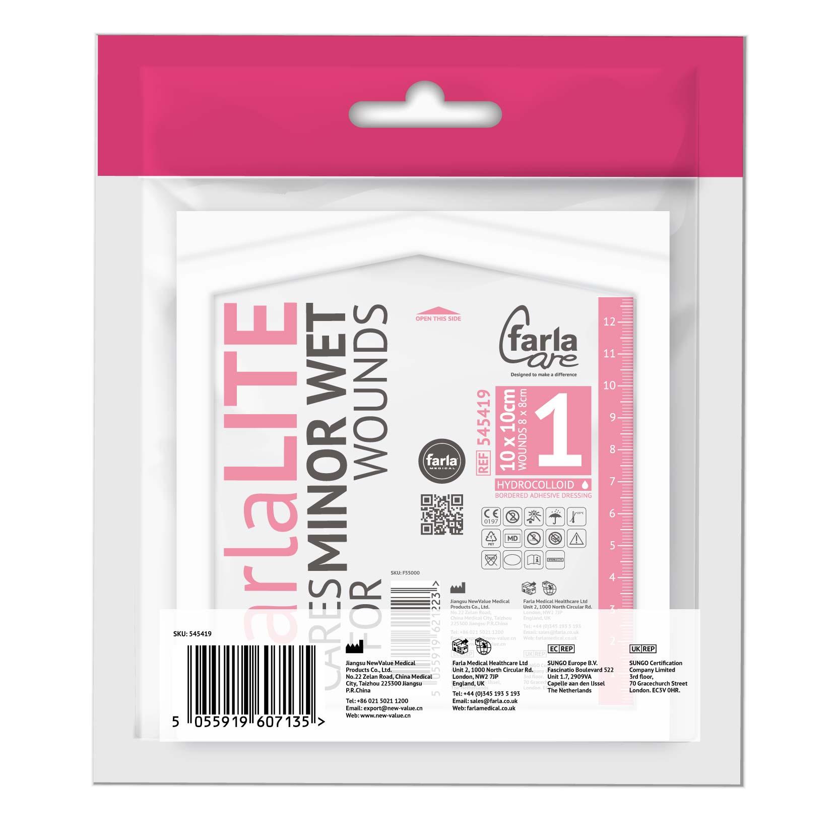 FarlaLITE Hydrocolloid Dressing including Border