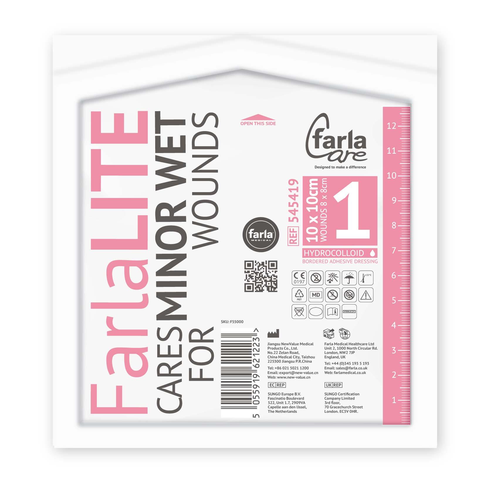 FarlaLITE Hydrocolloid Dressing including Border