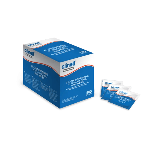 Clinell 2% Chlorhexidine with Alcohol Sachets (For Skin) Box of 200