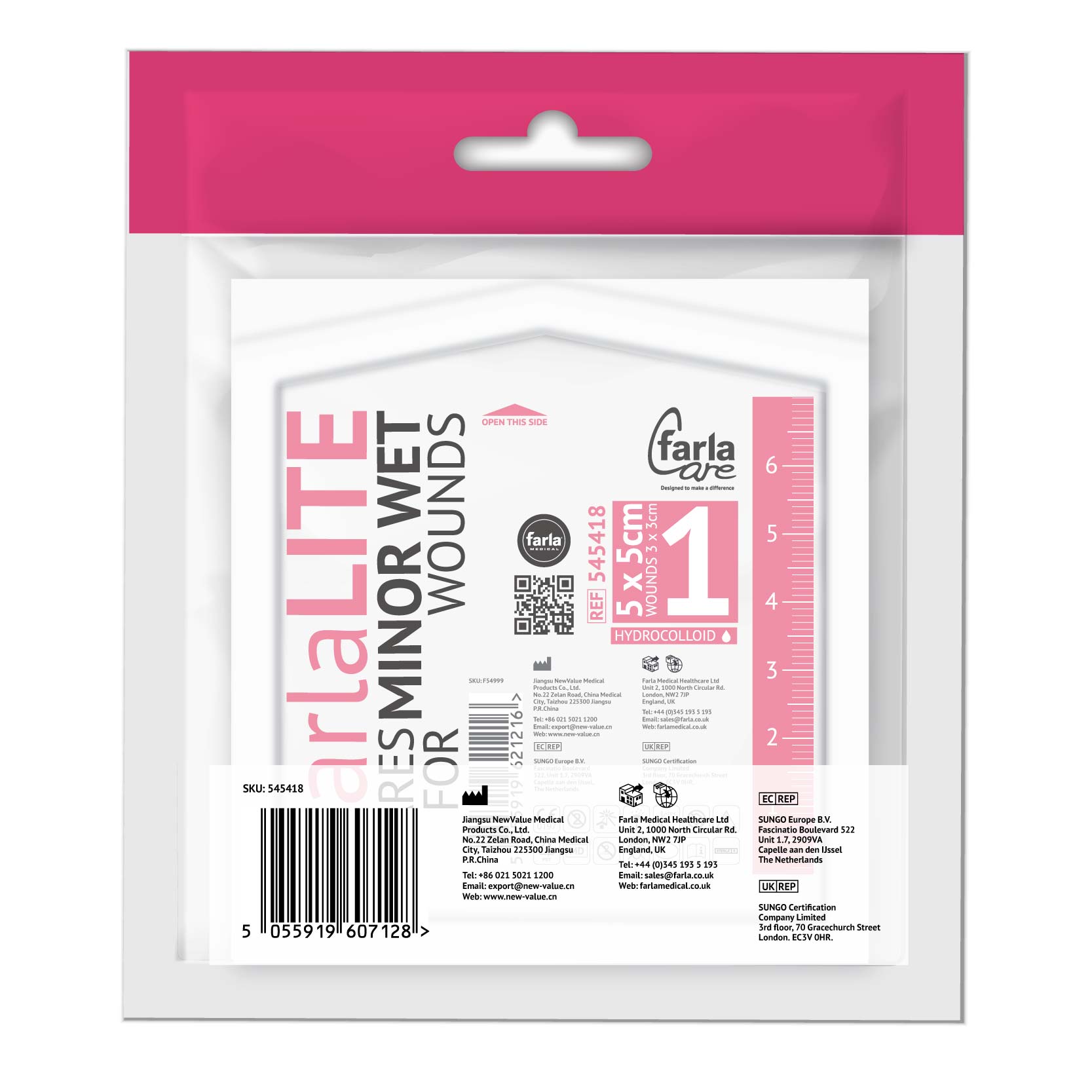 FarlaLITE Hydrocolloid Dressing including Border