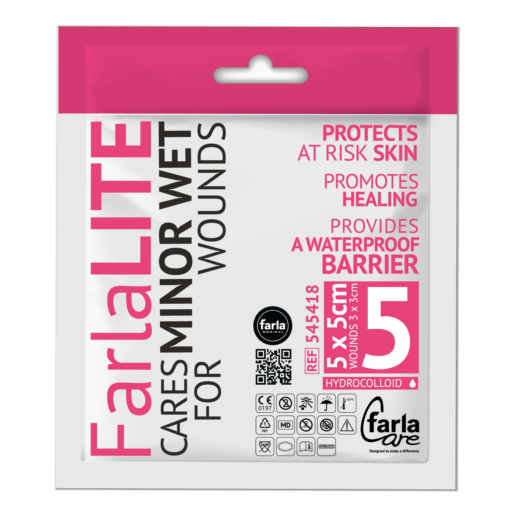 FarlaLITE Hydrocolloid Dressing including Border