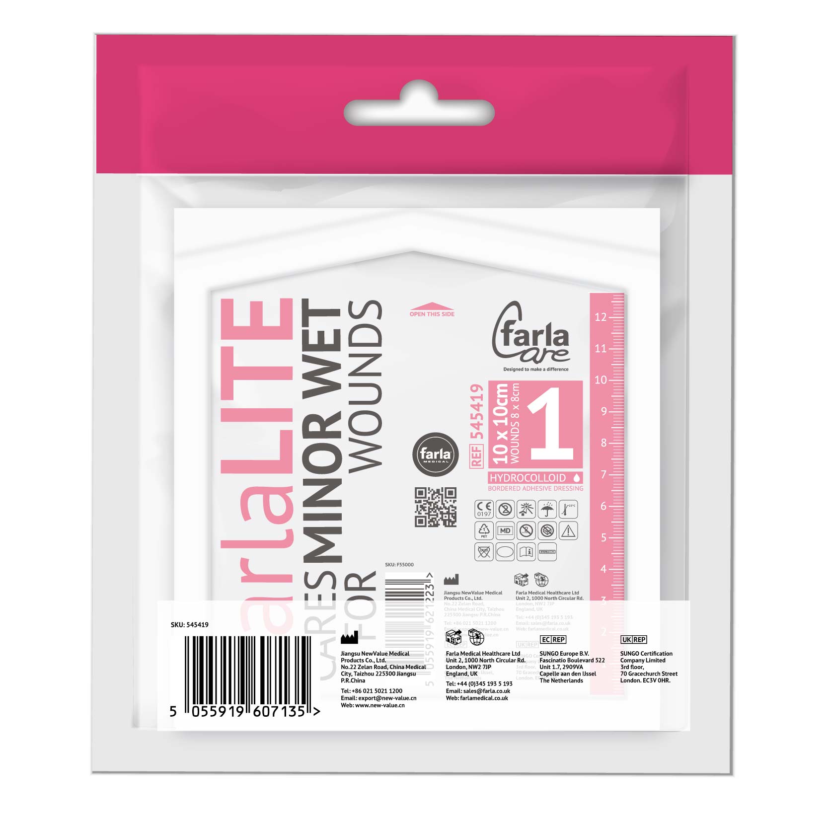 FarlaLITE Hydrocolloid Dressing including Border