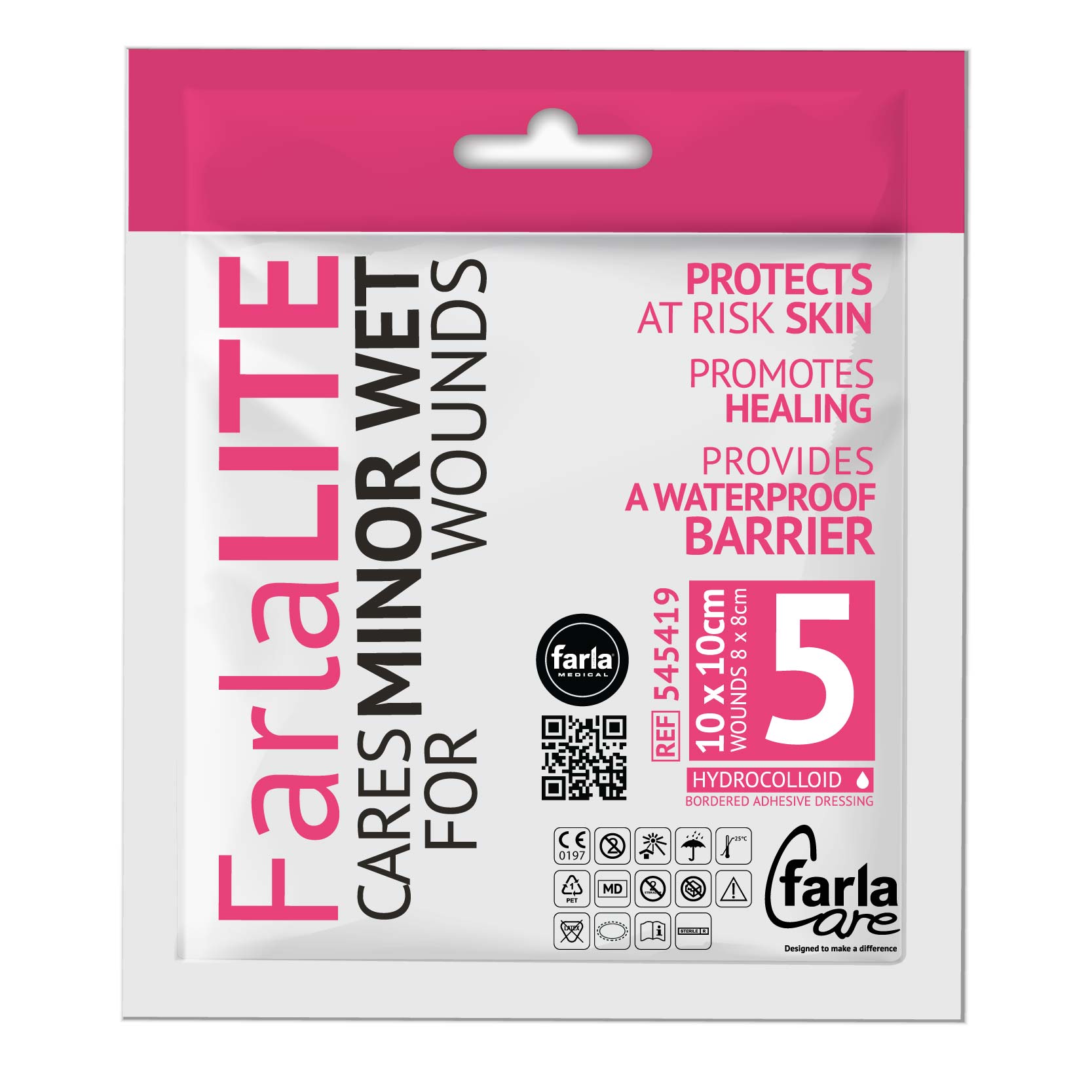 FarlaLITE Hydrocolloid Dressing including Border