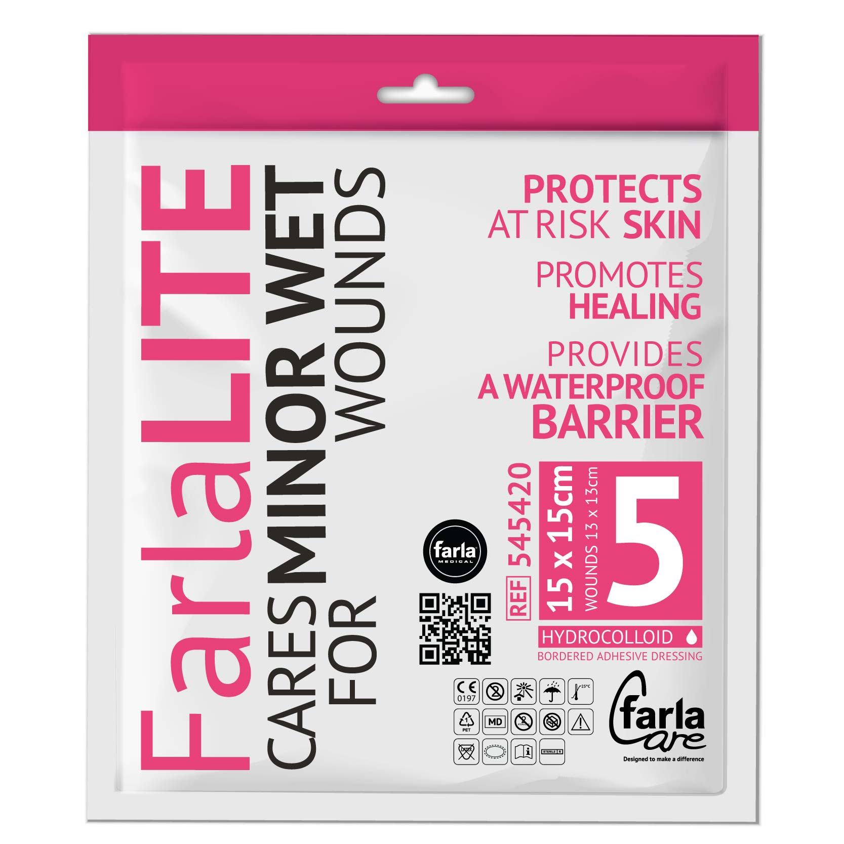 FarlaLITE Hydrocolloid Dressing including Border