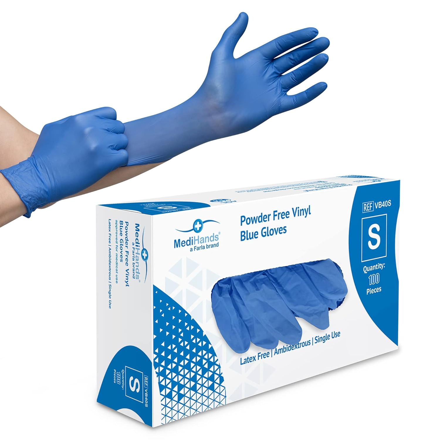 MediHands Blue Vinyl Gloves