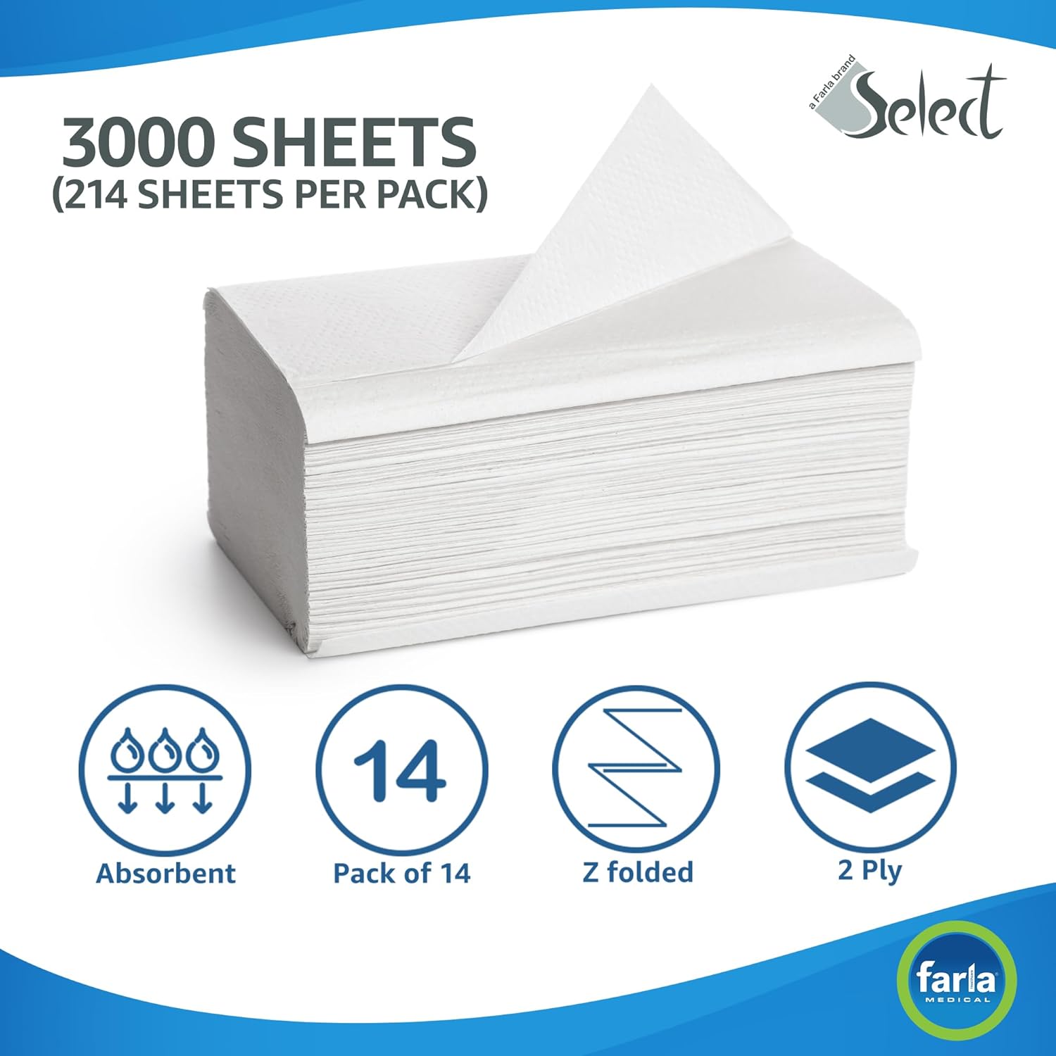 Z-Fold Hand Towels White Cellulose Compressed 220 x 240mm
