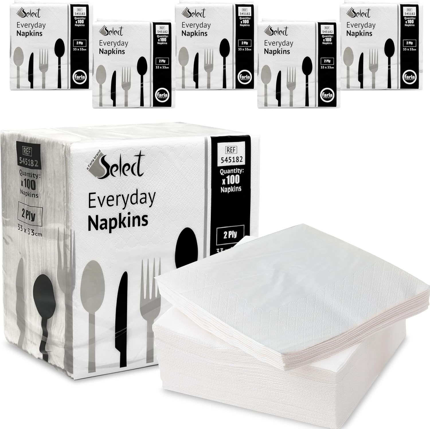 Everyday Napkins 2 Ply 33 x 33cm White