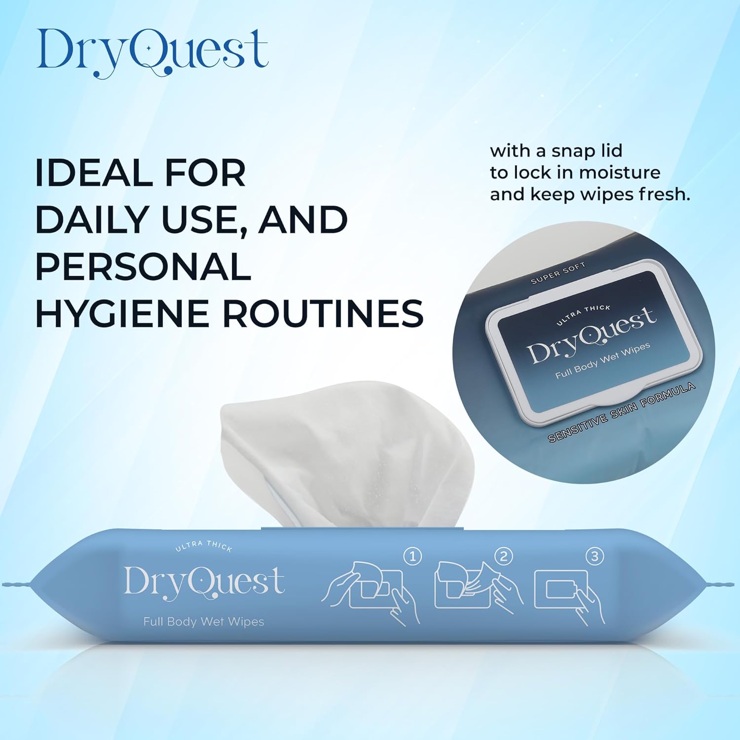 DryQuest Ultra Thick Full Body Wet Wipes