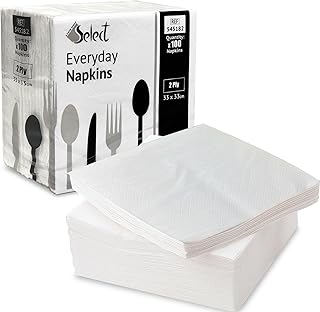 Everyday Napkins 2 Ply 33 x 33cm White