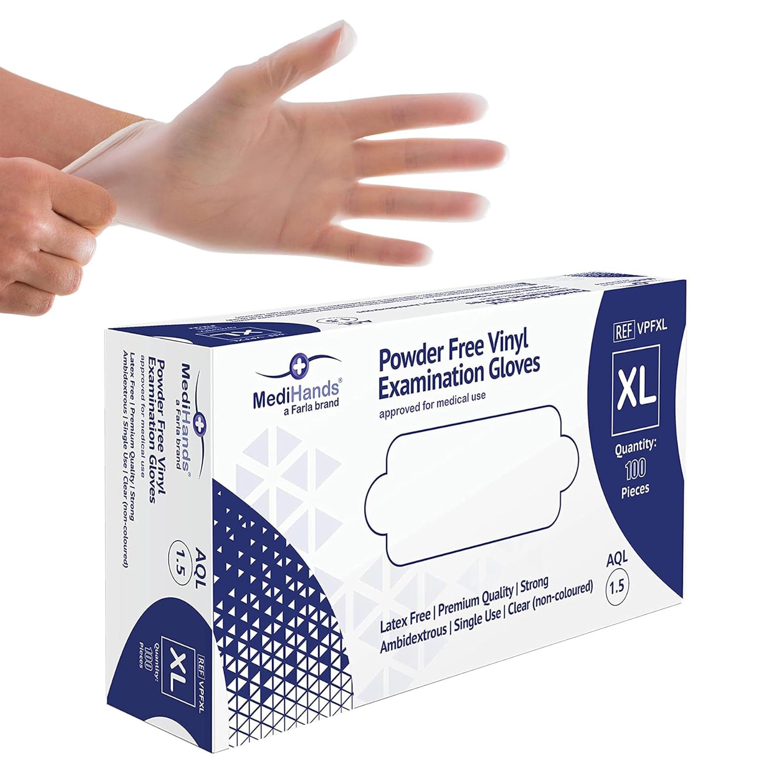 Medihands Clear Vinyl Gloves