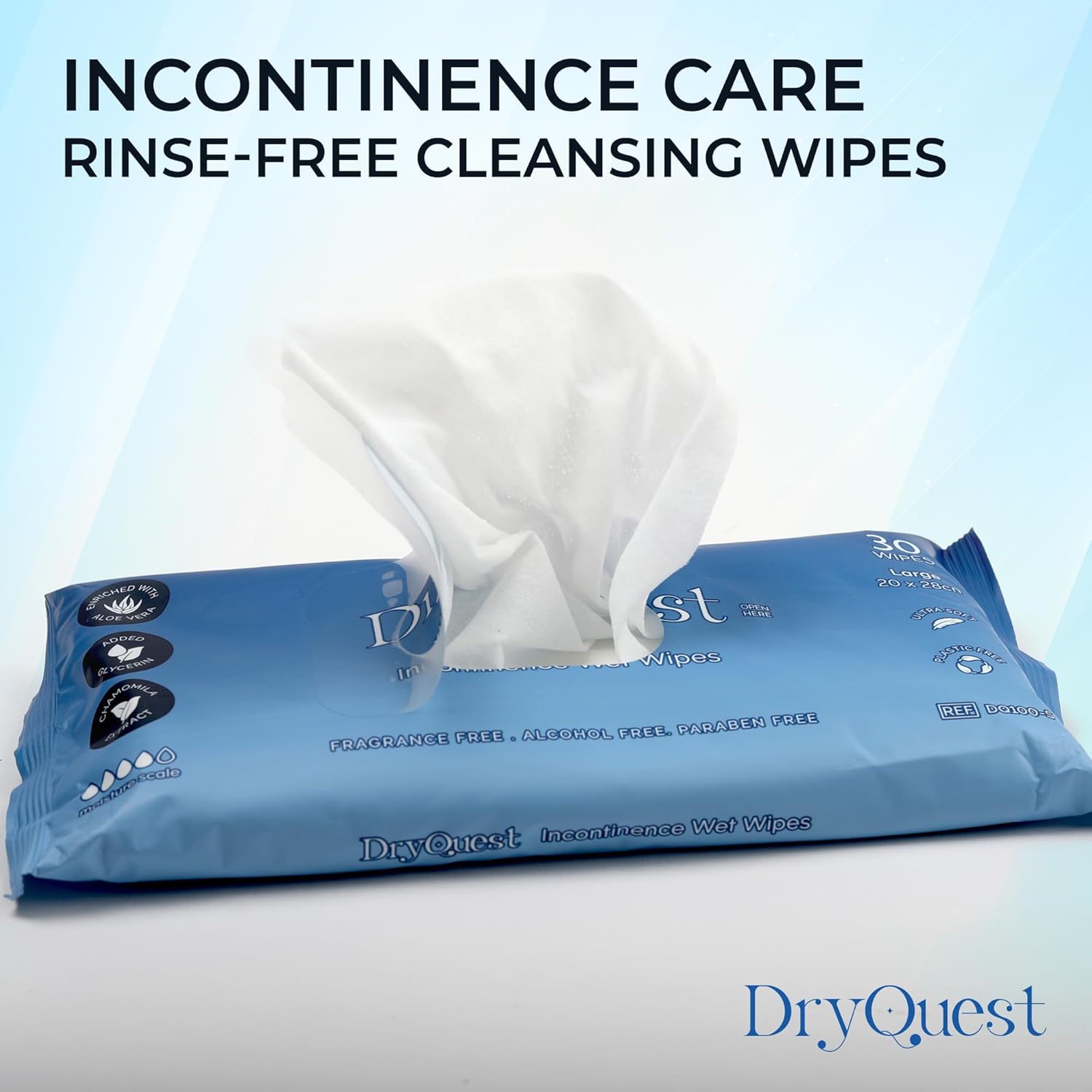 DryQuest Incontinence Wet Wipes