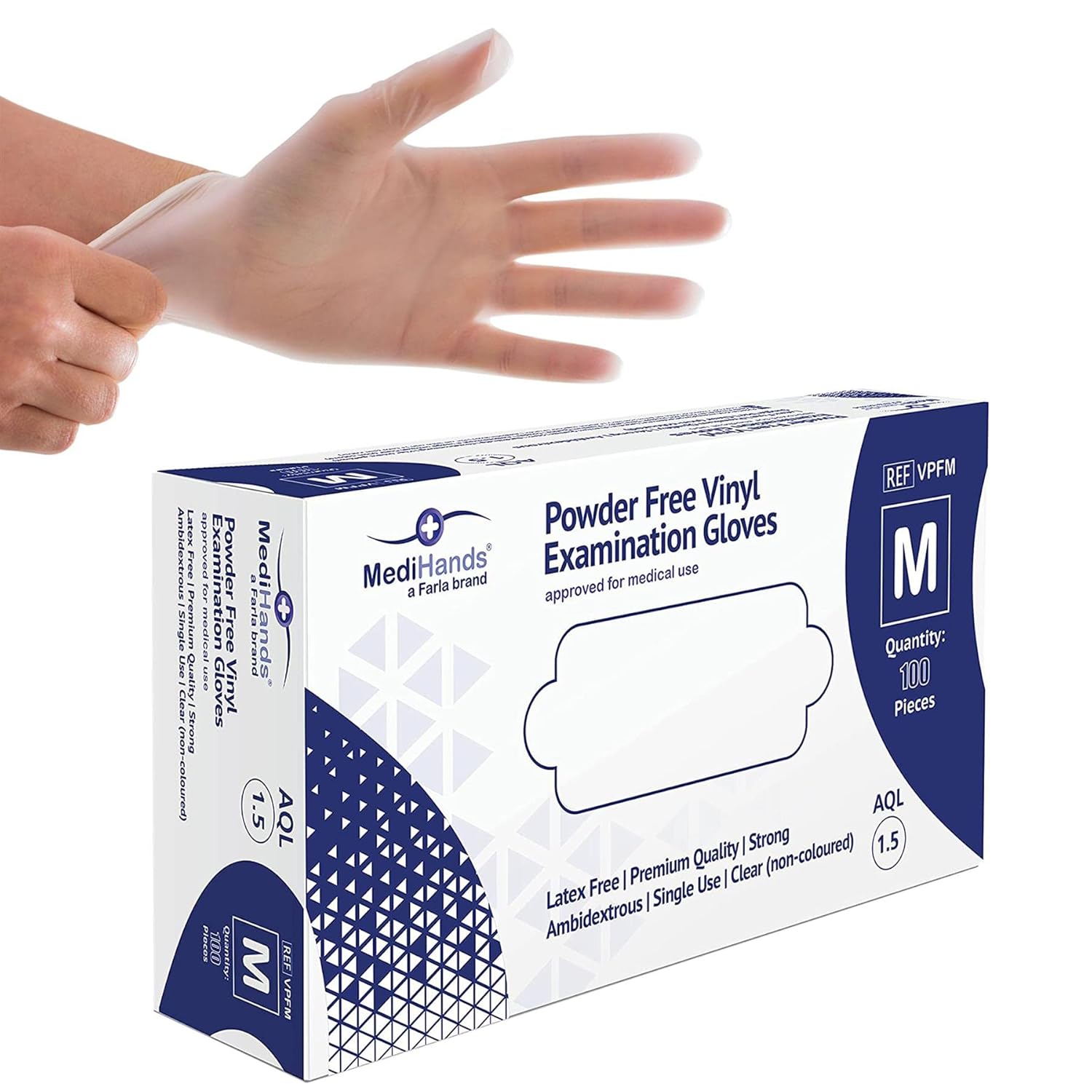 Medihands Clear Vinyl Gloves