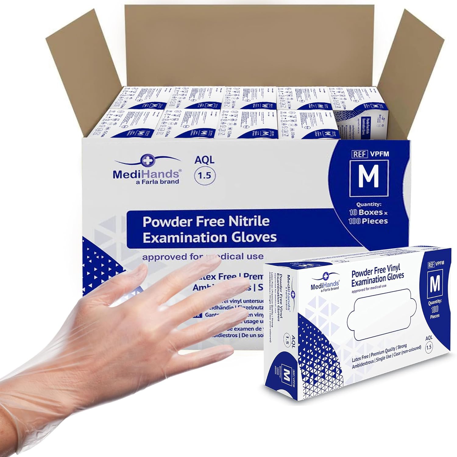 Medihands Clear Vinyl Gloves