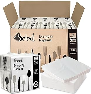 Everyday Napkins 2 Ply 33 x 33cm White
