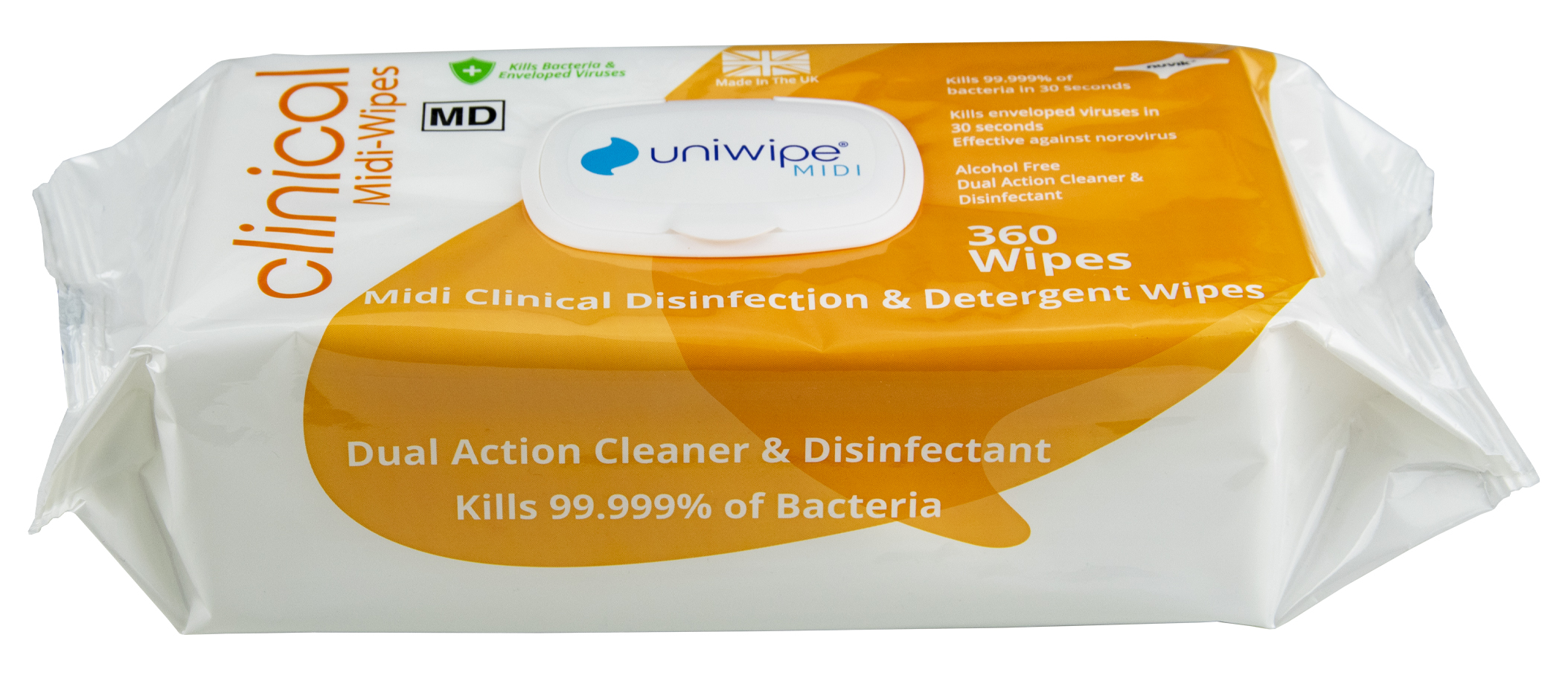 Uniwipe Clinical 2-in-1 Disinfectant & Detergent Wipes | MD