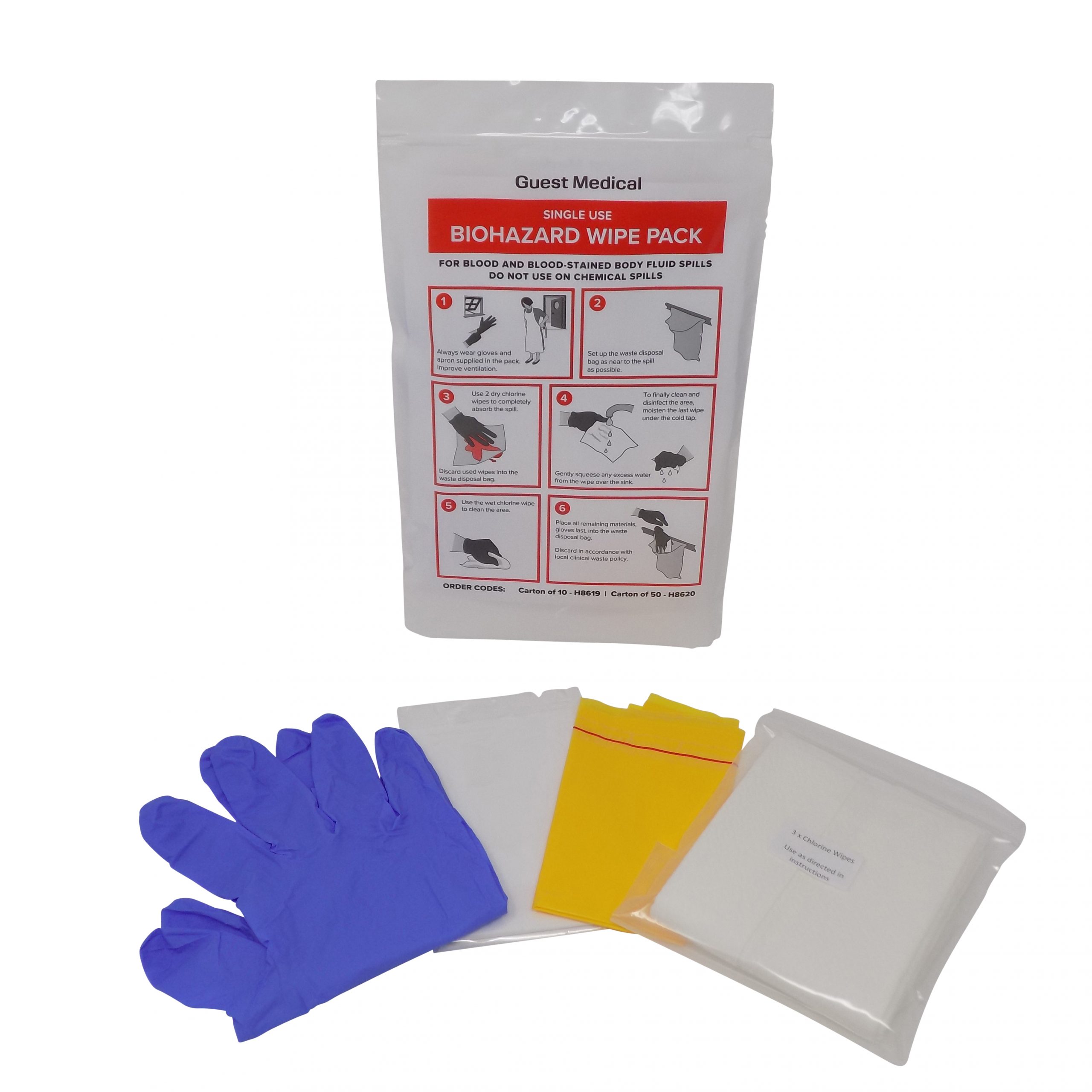 Guest Medical Biohazard Wipe Pack Single Use