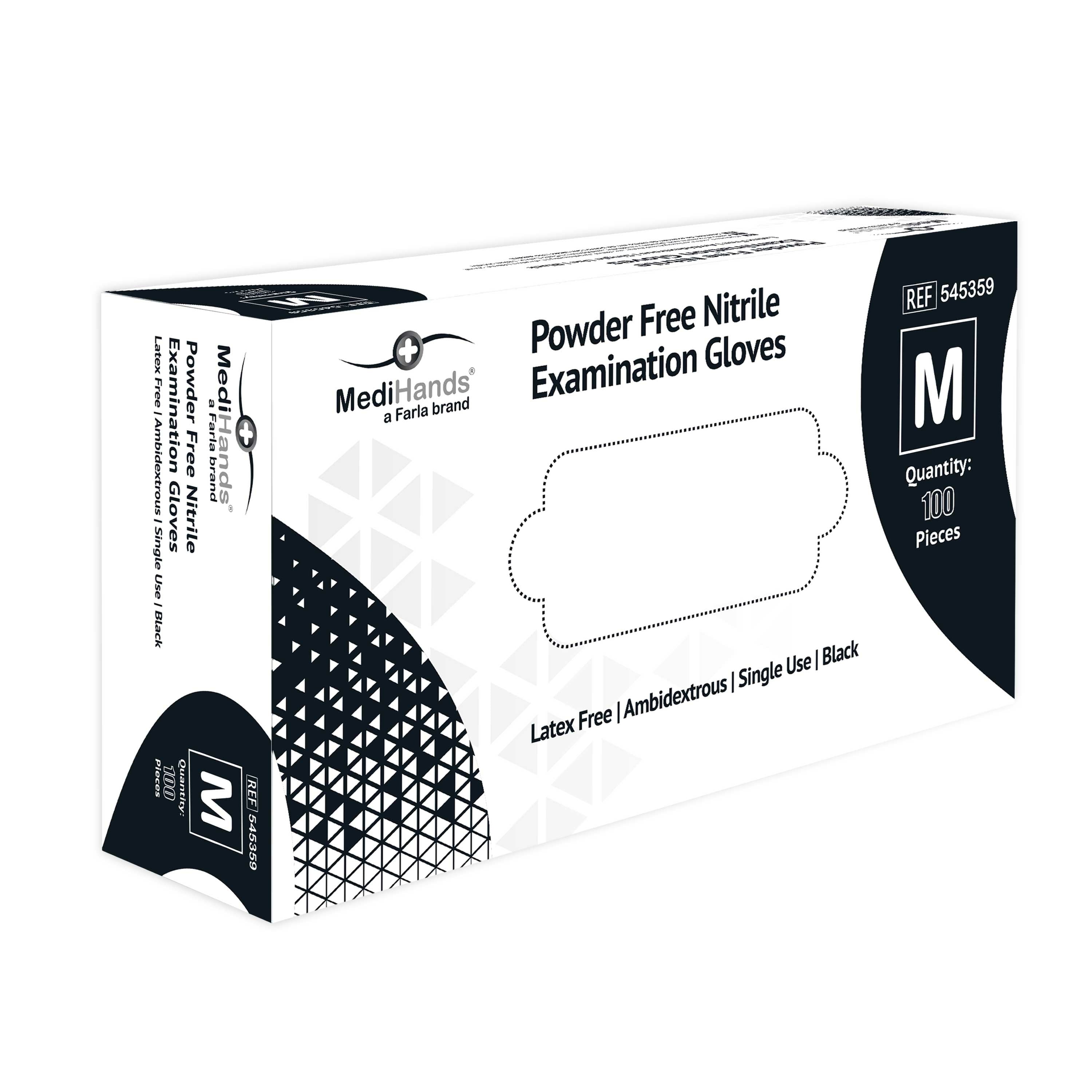 MediHands Black Nitrile Gloves