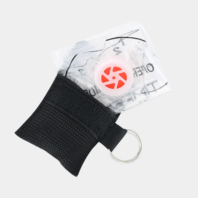 Faceshield With Valve In Keyring Pouch