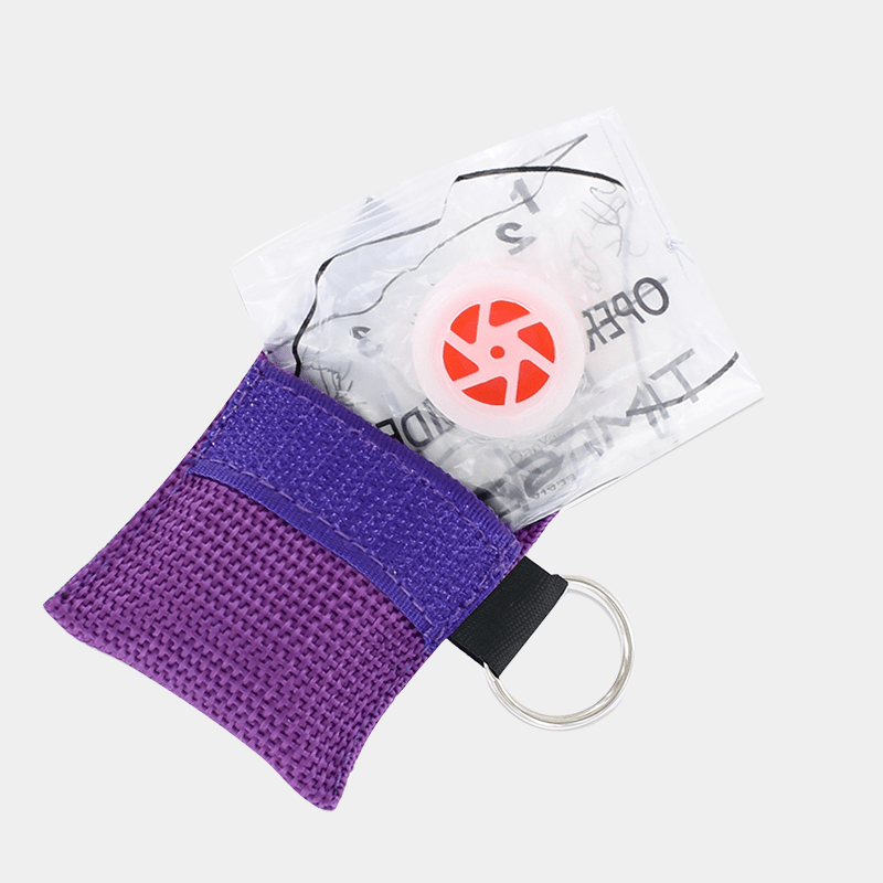 Faceshield With Valve In Keyring Pouch