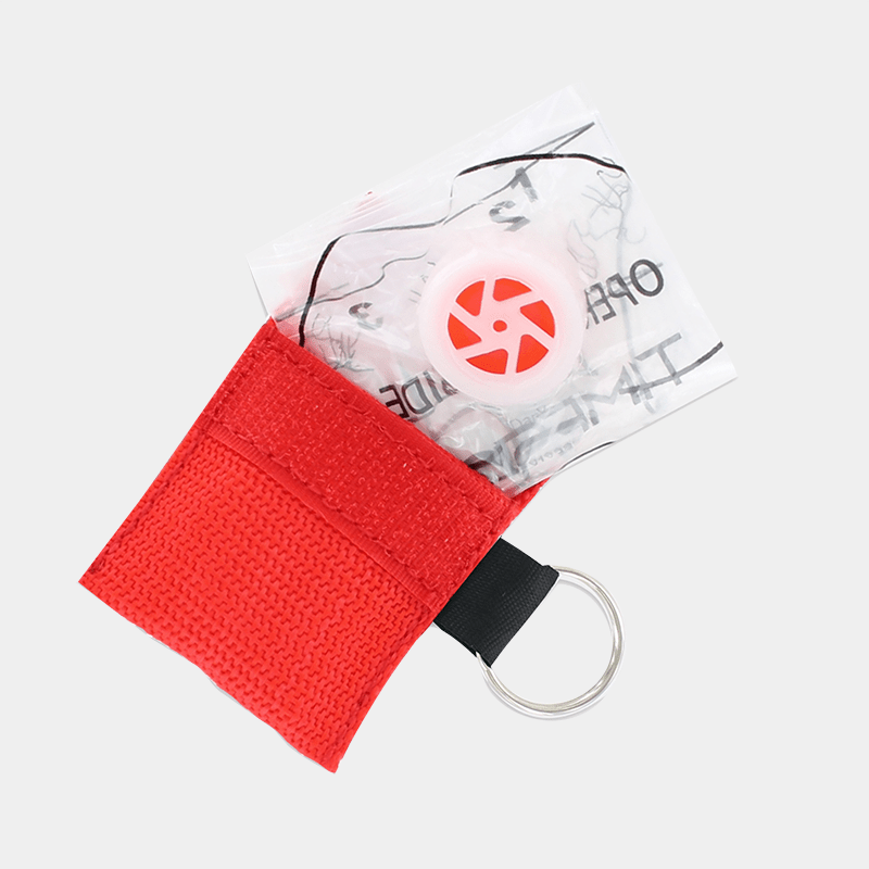 Faceshield With Valve In Keyring Pouch