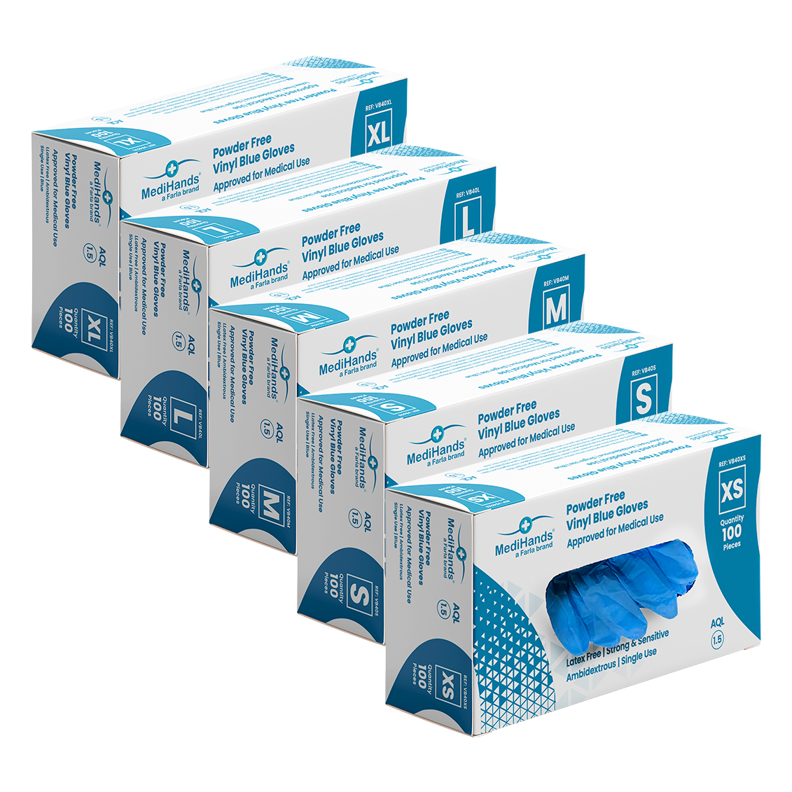 MediHands Blue Vinyl Gloves