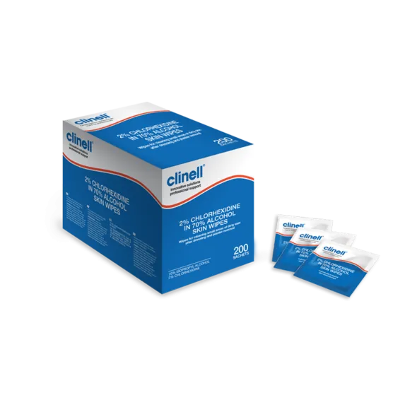 Clinell 2% Chlorhexidine with Alcohol Sachets (For Skin) Box of 200