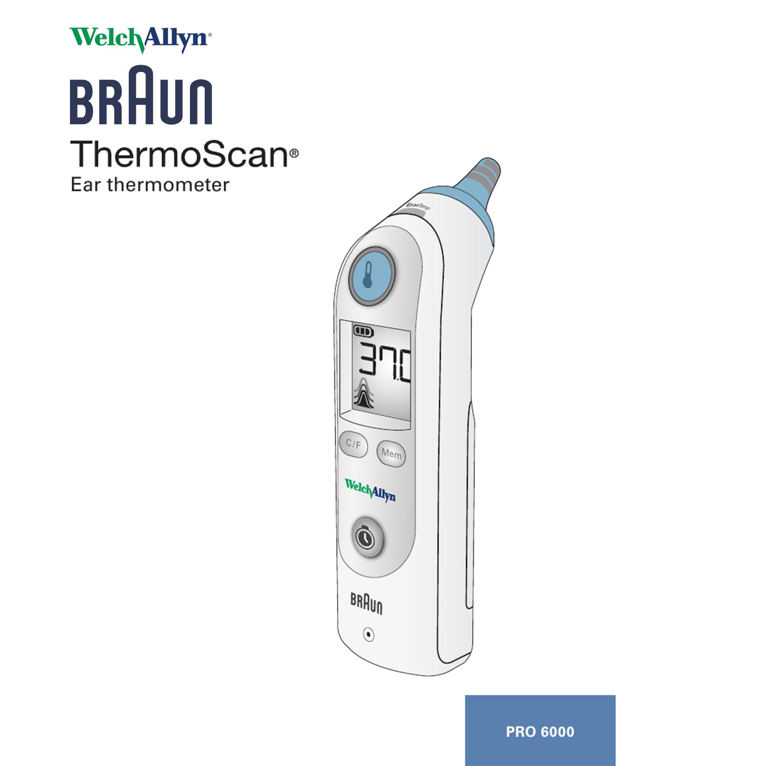 Welch Allyn Braun ThermoScan PRO 6000 Ear Thermometer