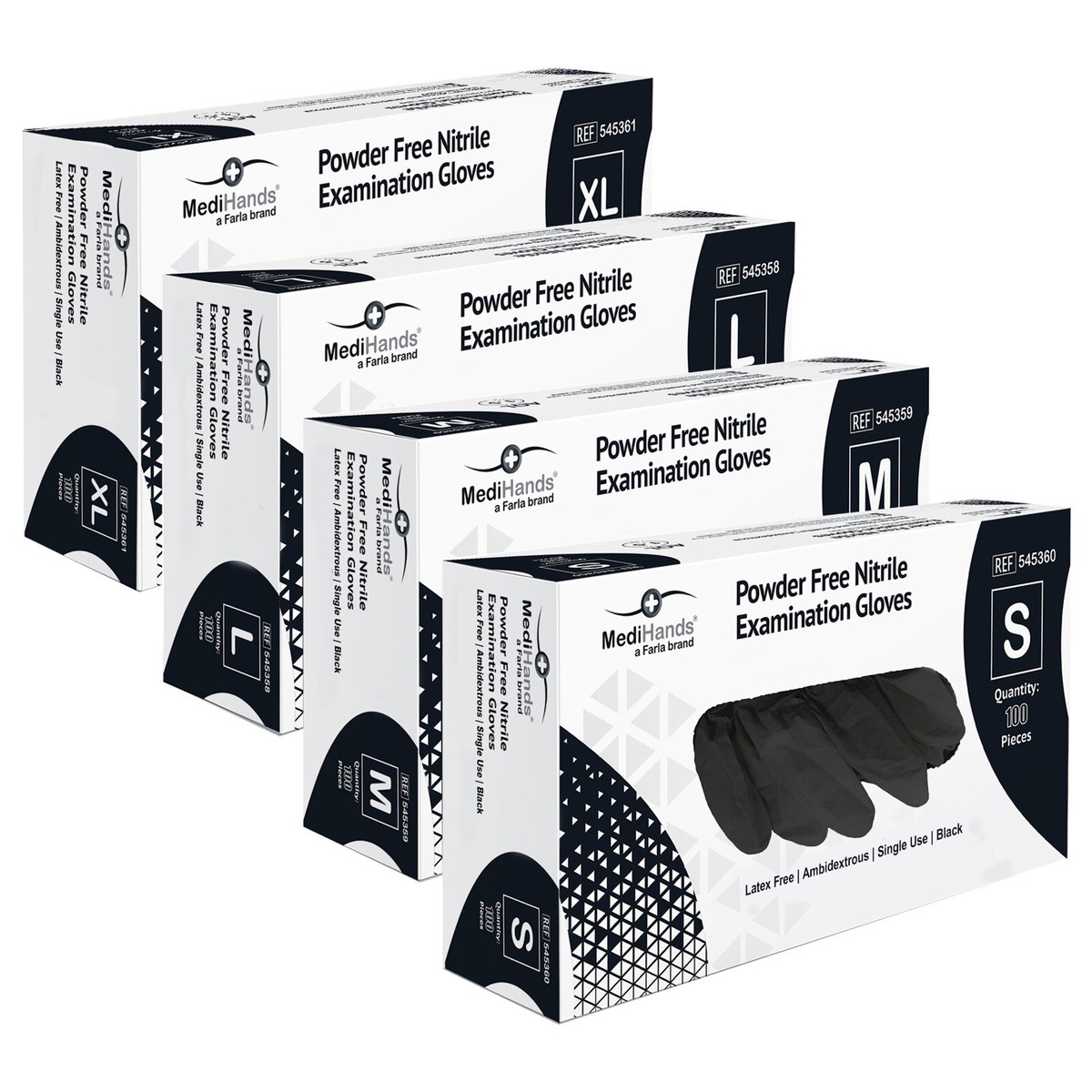 MediHands Black Nitrile Gloves